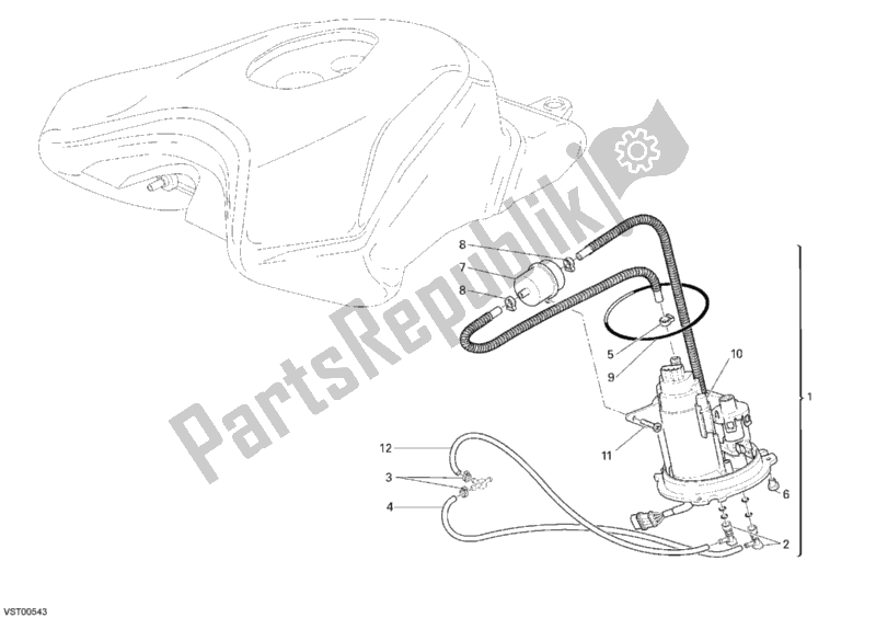 All parts for the Fuel Pump of the Ducati Superbike 999 S AMA Replica 2007